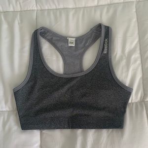 grey reebok sports bra